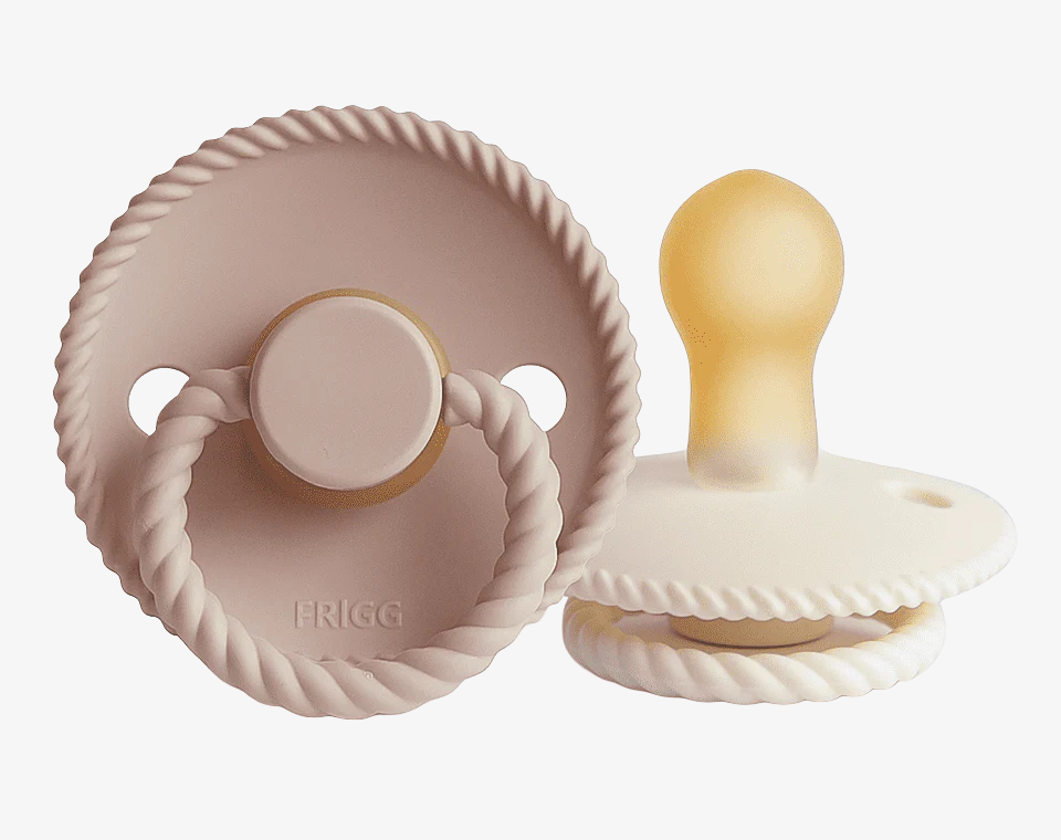 זוג מוצצי גומי ROPE- Blush/ Cream