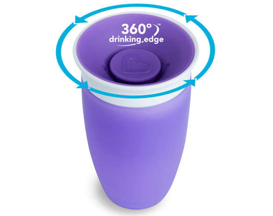 כוס הפלא 360° בנפח 296 מ''ל עם מכסה הגייני סגול