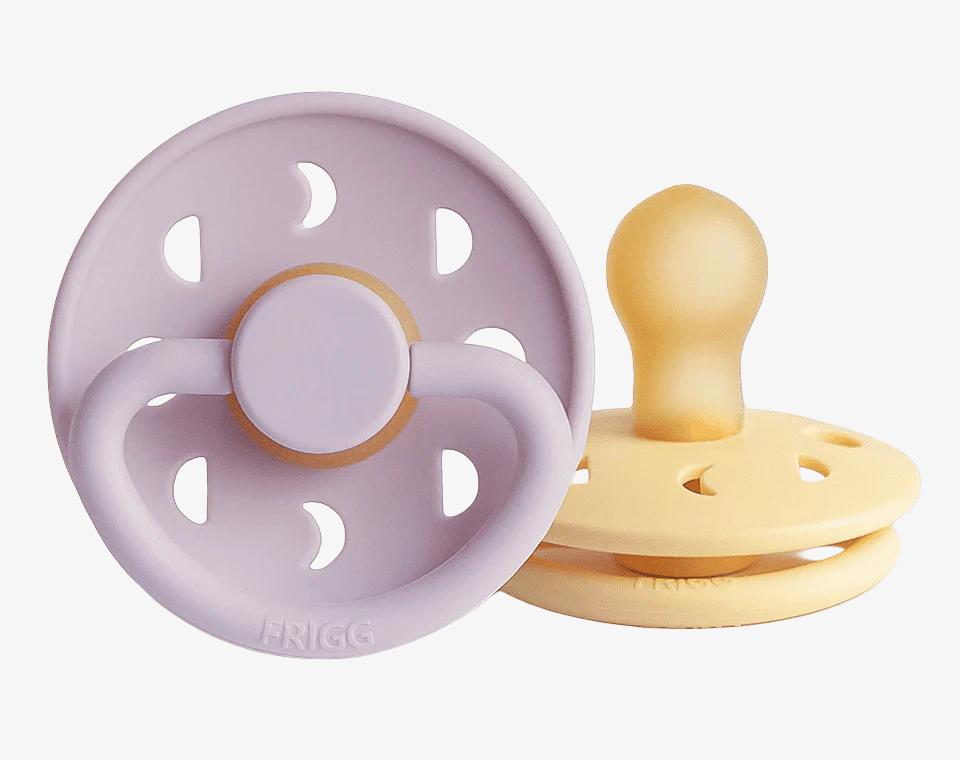 זוג מוצצי גומי MOON- Pale Daffodil/ Soft Lilac