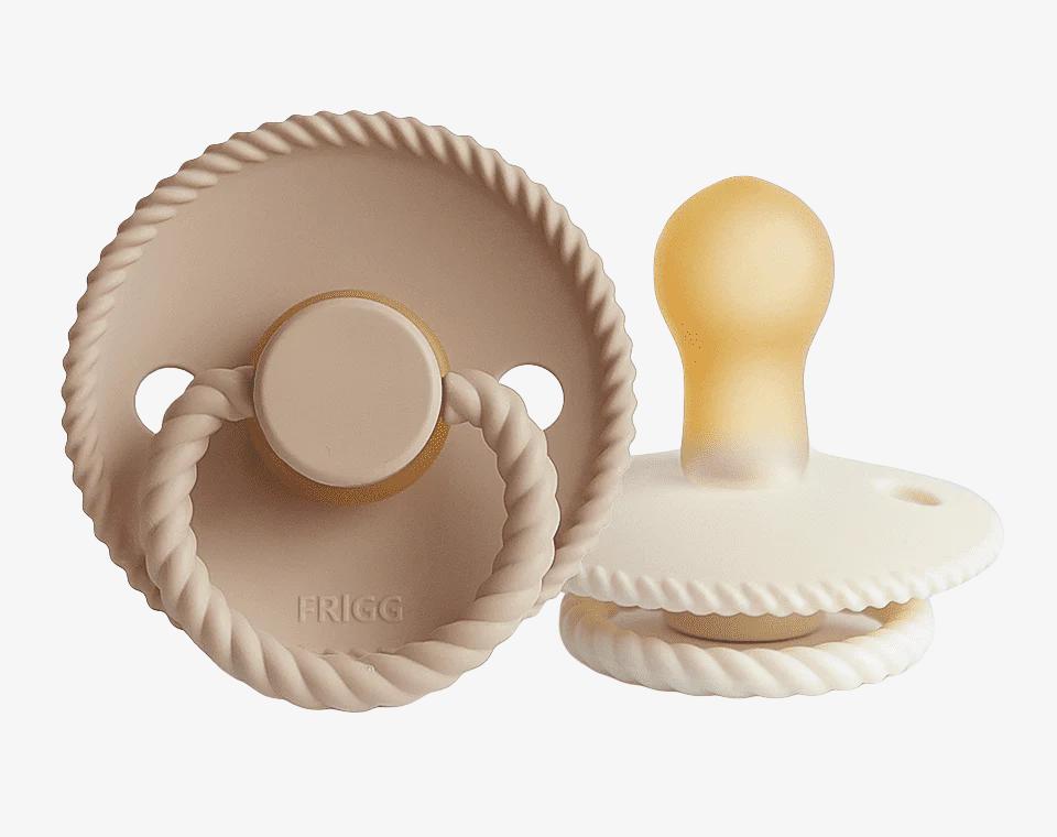 זוג מוצצי גומי ROPE- Cream/ Croissant