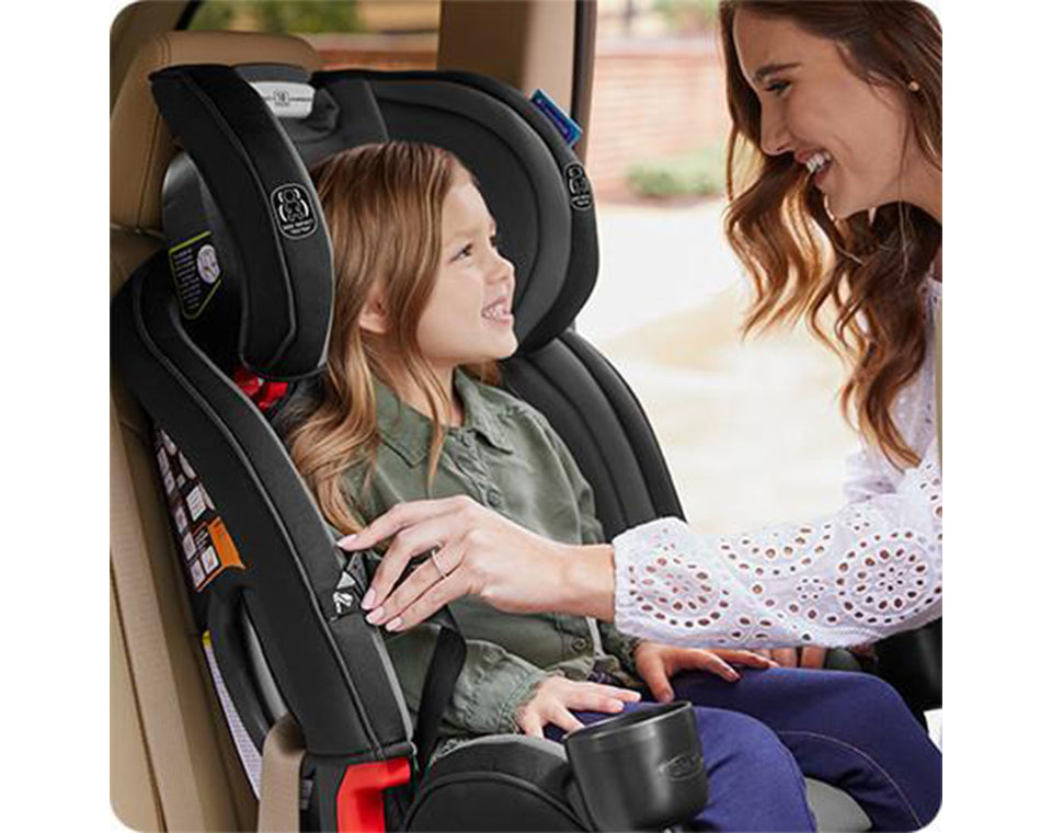 כיסא בטיחות משולב בוסטר SlimFit3 LX - אפור/שחור Stanford