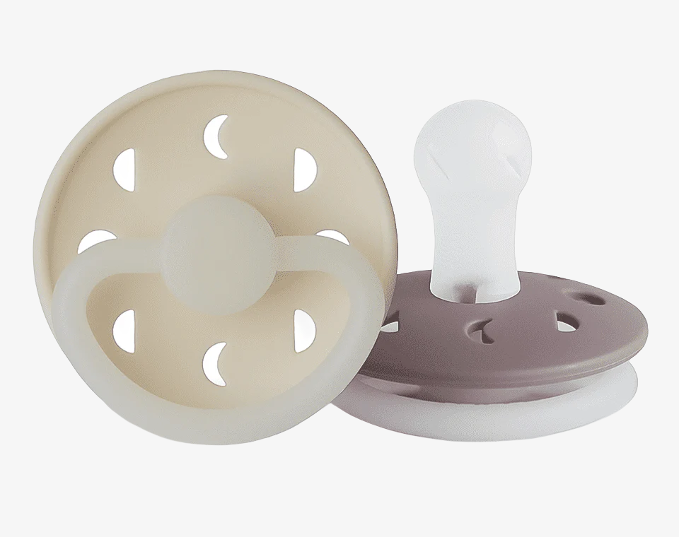 זוג מוצצים MOON Night- Cream/ Twilight Mauve