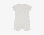 אוברול קצר- שמנת מודפס