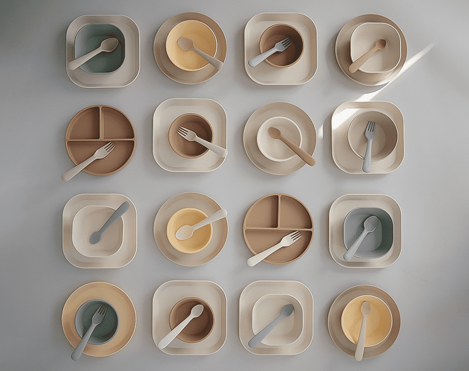 זוג קערות מרובעות Ivory