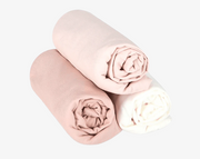 שלישיית סדינים לעריסה ורוד OS