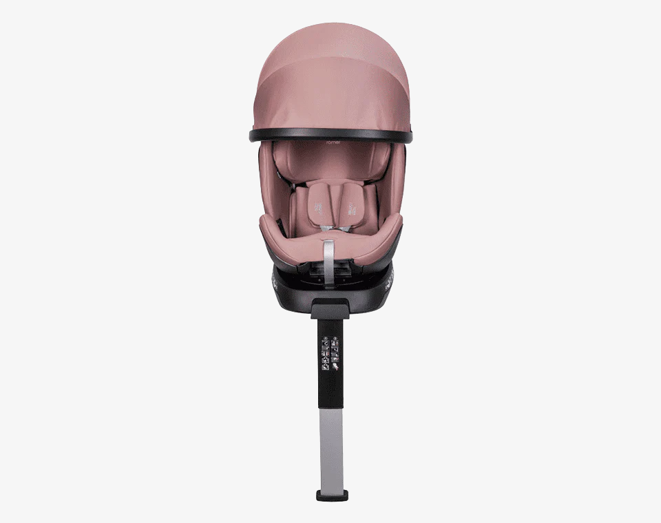 כיסא בטיחות מסתובב 360° משולב בוסטר עם גגון Swivel-Grow Max ורוד