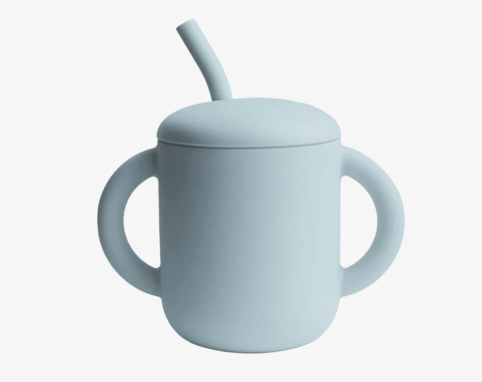 כוס אימון סיליקון+ קשית Powder Blue