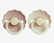 זוג מוצצי גומי DAISY Night- Blush/ Cream