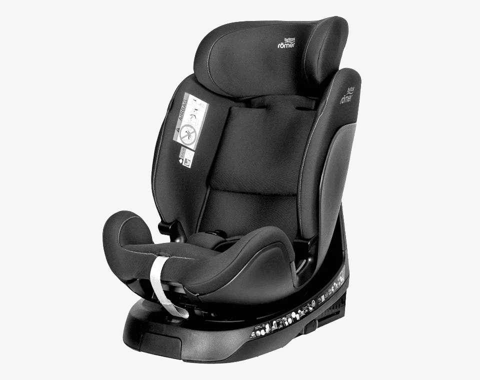 כיסא בטיחות מסתובב 360° משולב בוסטר עם גגון Swivel-Grow Max שחור