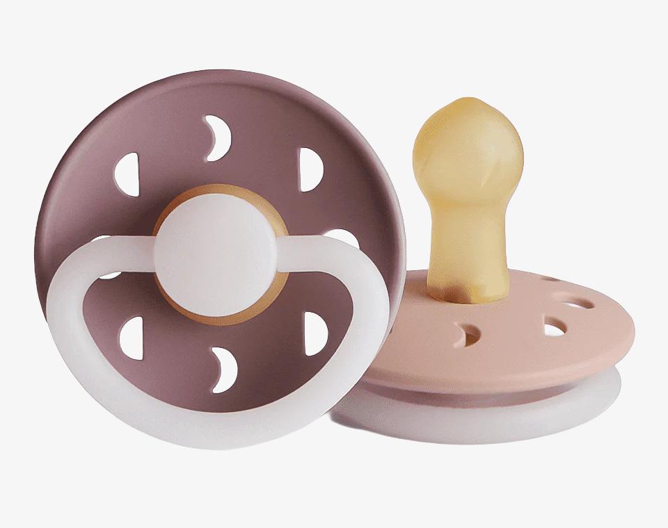 זוג מוצצי גומי MOON Night- Twilight Mauve/ Blush