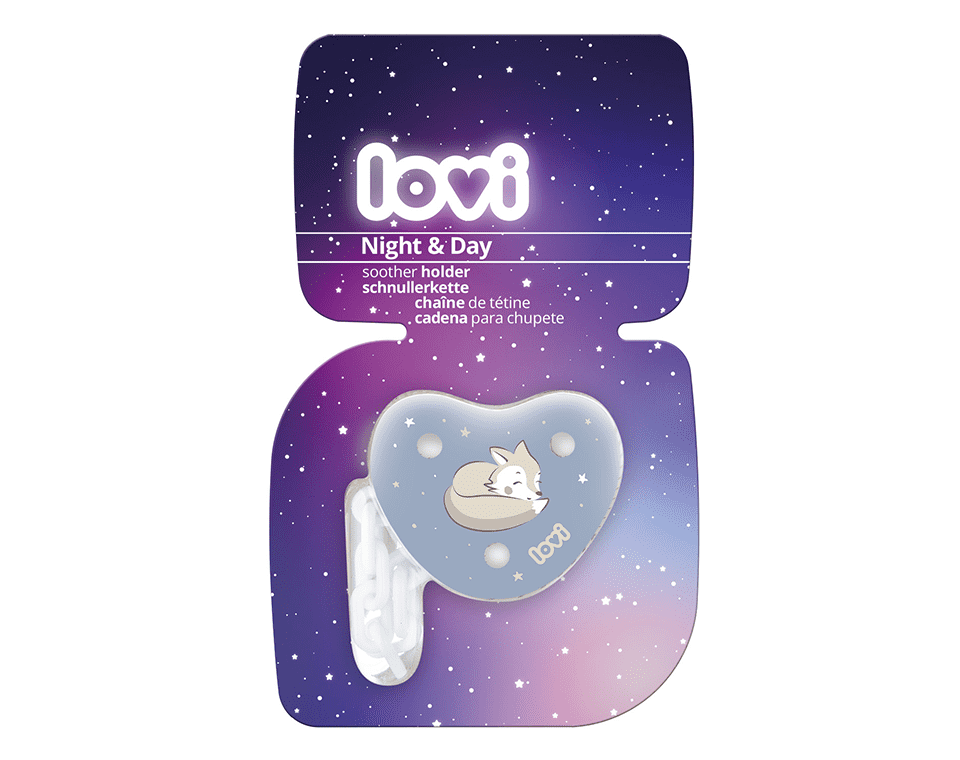 מחזיק למוצץ מהדורת לילה ויום שועל כחול לאבי Lovi