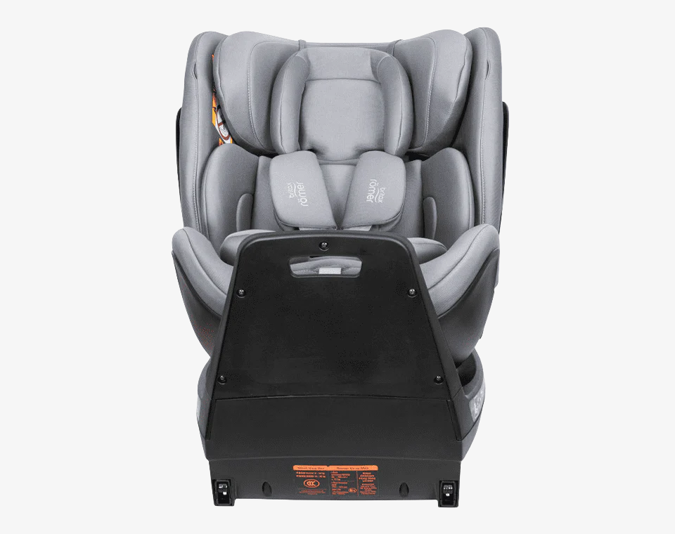 כיסא בטיחות מסתובב 360° משולב בוסטר עם גגון Swivel-Grow Max אפור