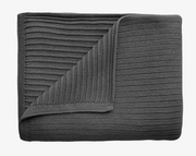 שמיכה סרוגה Ribbed Dark Gray