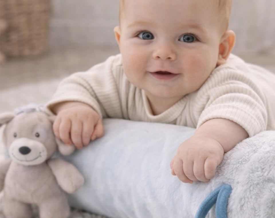 כרית בטן אפור/ כחול
