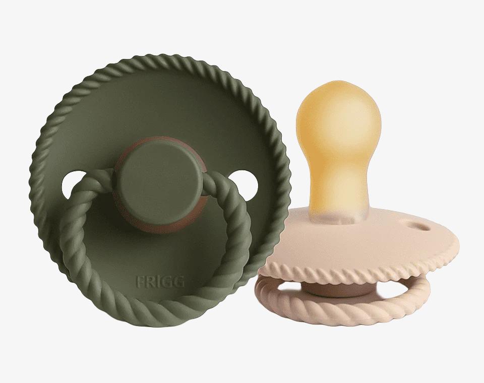 זוג מוצצי גומי ROPE- Croissant/ Olive