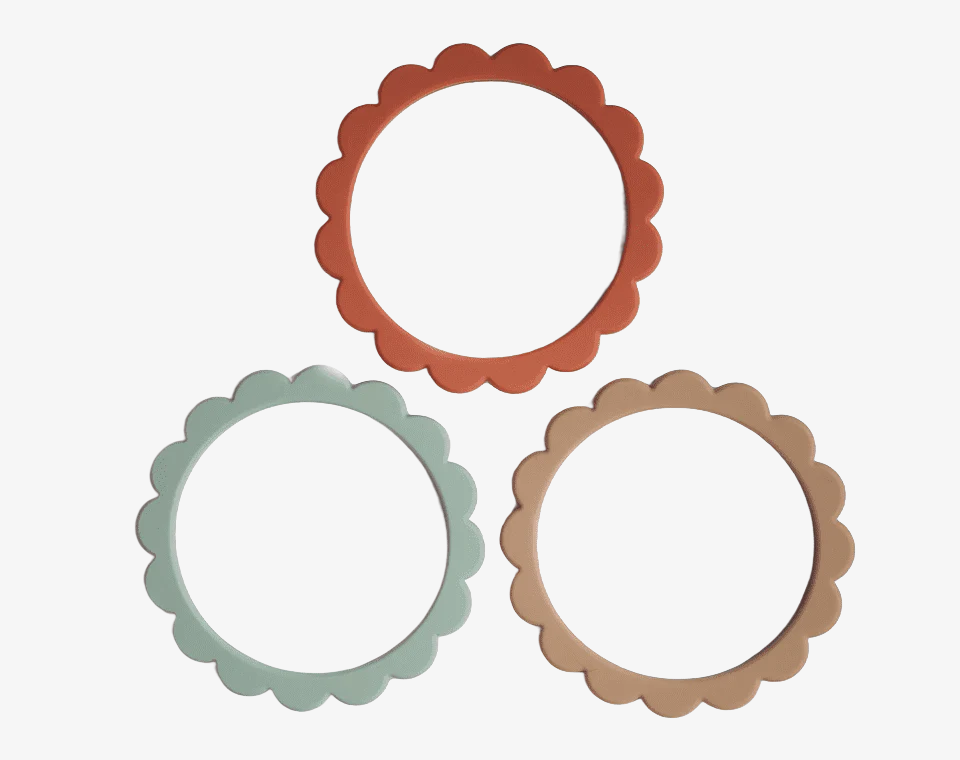 שלישיית צמידי פרח נשכנים Cambridge Blue/Clementine/Natural