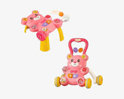 הליכון ושולחן פעילות דובי 2 ב־1 ורוד