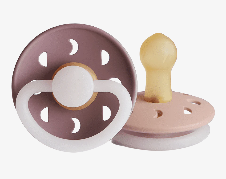 זוג מוצצי גומי MOON Night- Twilight Mauve/ Blush