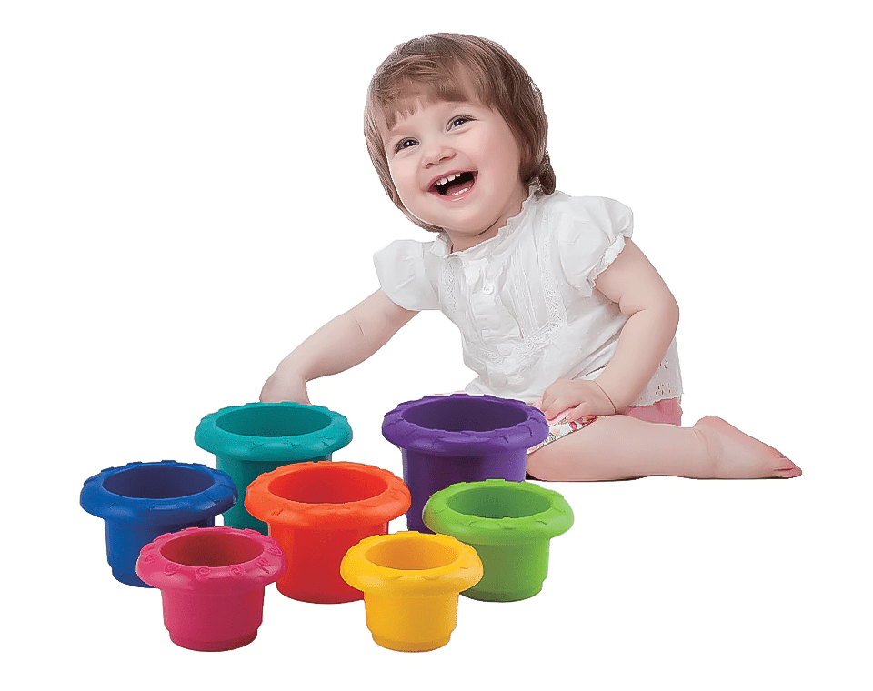 מגדל כוסות צבעוניות