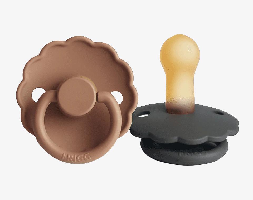 זוג מוצצי גומי DAISY- Graphite/ Peach Bronze