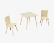 סט שולחן וכיסאות עץ