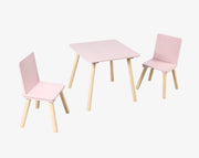 סט שולחן וכיסאות ורוד