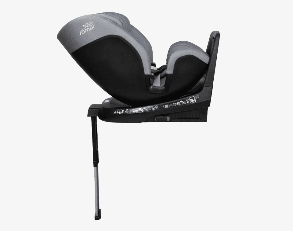 כיסא בטיחות מסתובב 360° משולב בוסטר עם גגון Swivel-Grow Max אפור