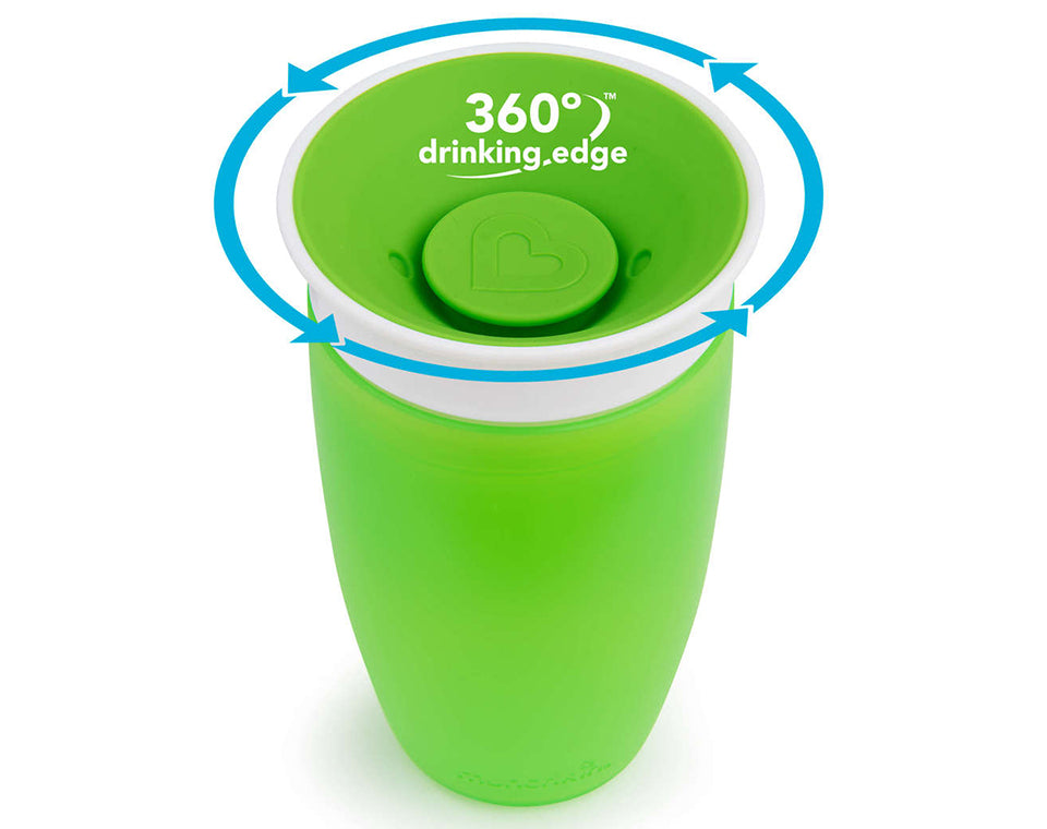 כוס הפלא 360° בנפח 296 מ''ל עם מכסה הגייני ירוק