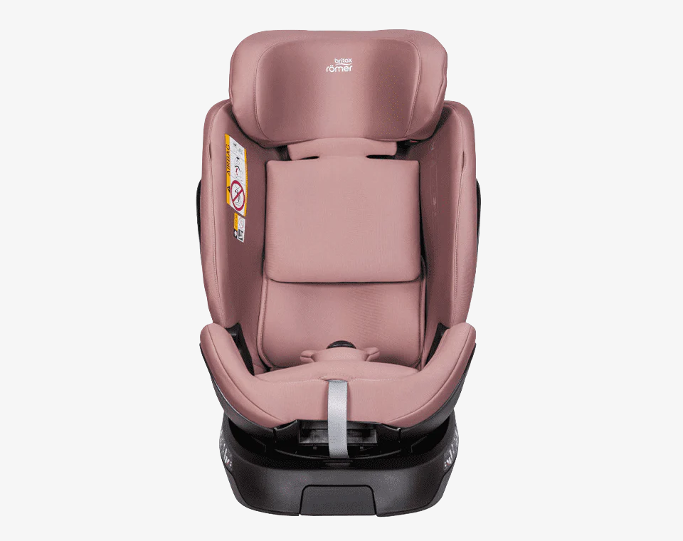 כיסא בטיחות מסתובב 360° משולב בוסטר עם גגון Swivel-Grow Max ורוד