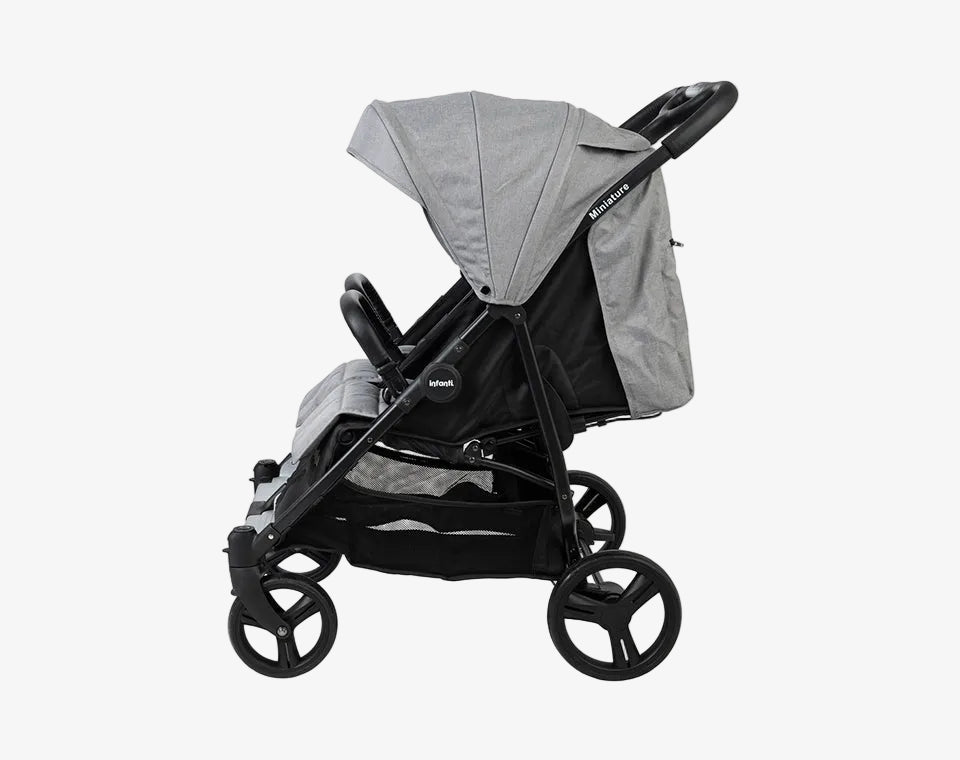 עגלת תאומים מיניאטור אפור / GREY