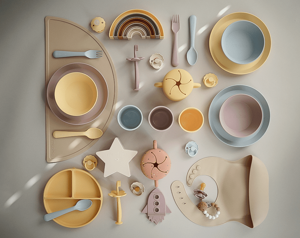 זוג קערות עגולות Powder Blue