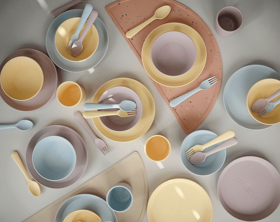 זוג צלחות עגולות Powder Blue