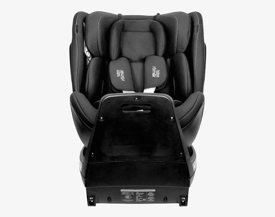 כיסא בטיחות מסתובב 360° משולב בוסטר עם גגון Swivel-Grow Max שחור
