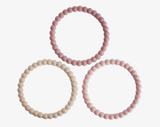 שלישיית צמידי נשכנים Linen/ Peony/ Pale Pink