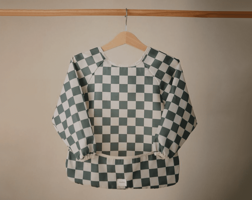 סינר שרוול ארוך Olive Check