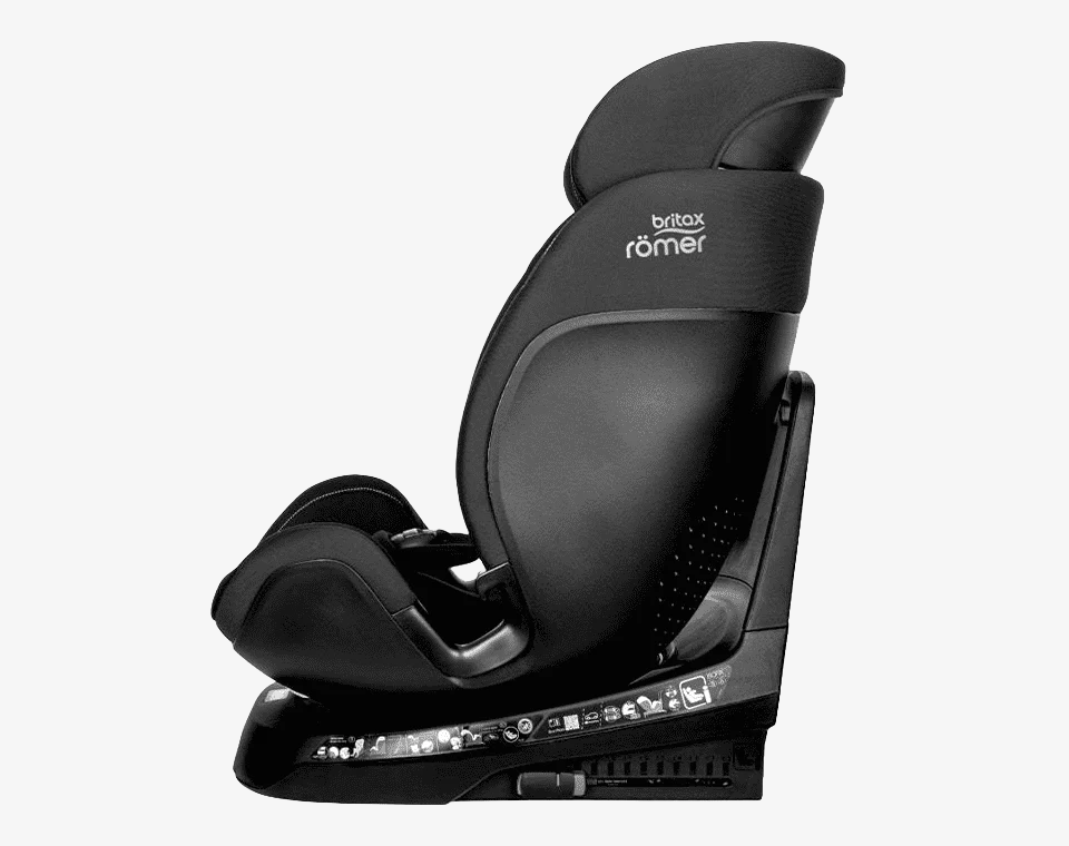 כיסא בטיחות מסתובב 360° משולב בוסטר עם גגון Swivel-Grow Max שחור