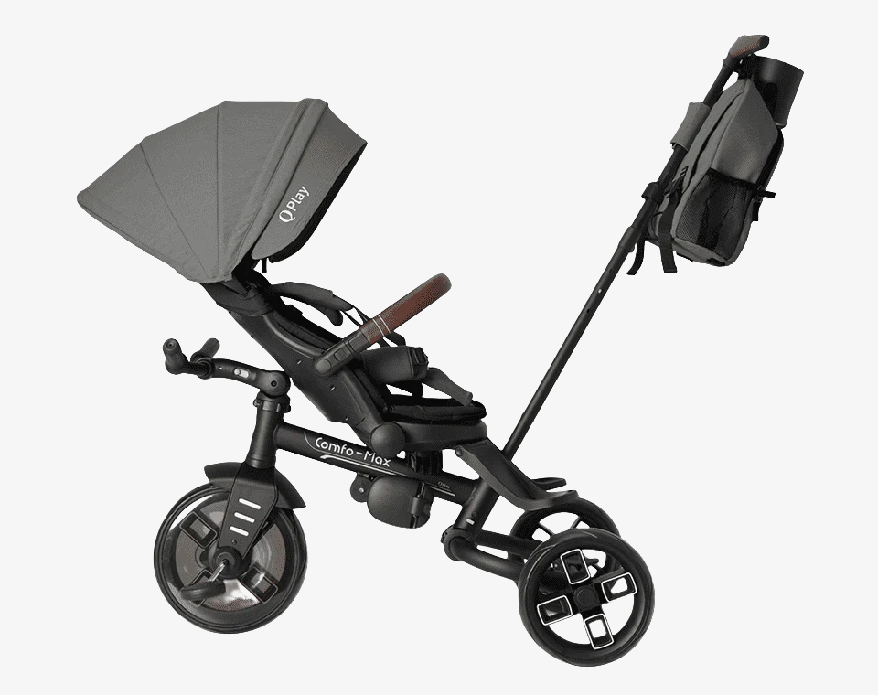 תלת אופן מתקפל מסתובב Comfo Max אפור מושענת