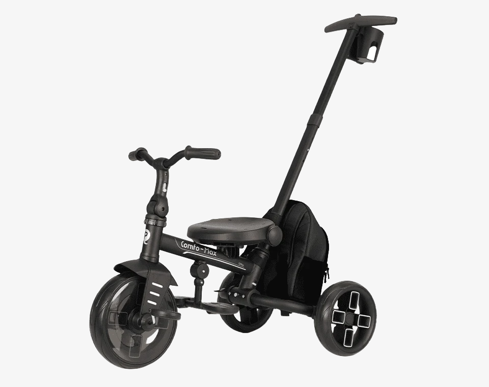 תלת אופן מתקפל מסתובב Comfo Max שחור ללא משענת