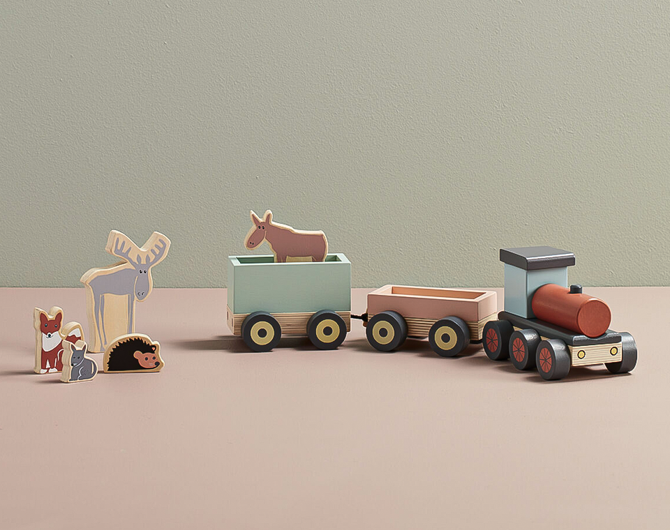 רכבת עץ חיות EDVIN