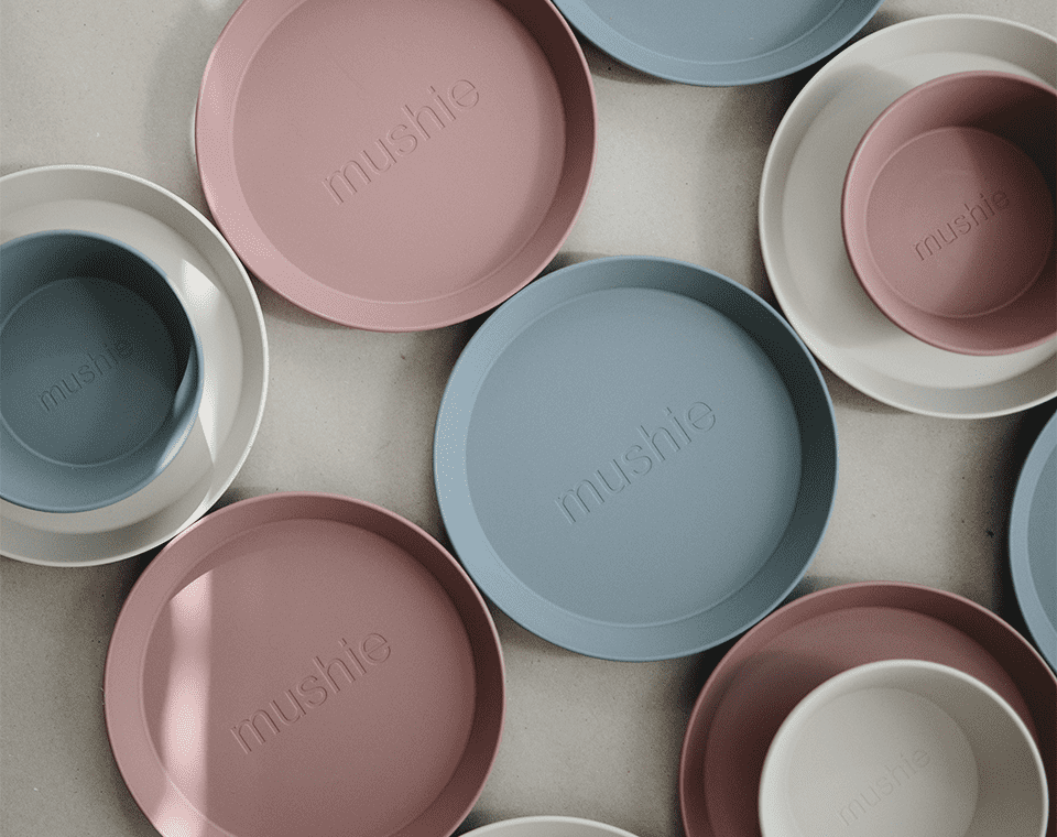 זוג צלחות עגולות Powder Blue