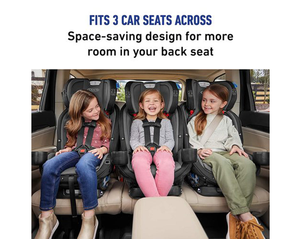 כיסא בטיחות משולב בוסטר SlimFit3 LX - אפור/שחור Stanford