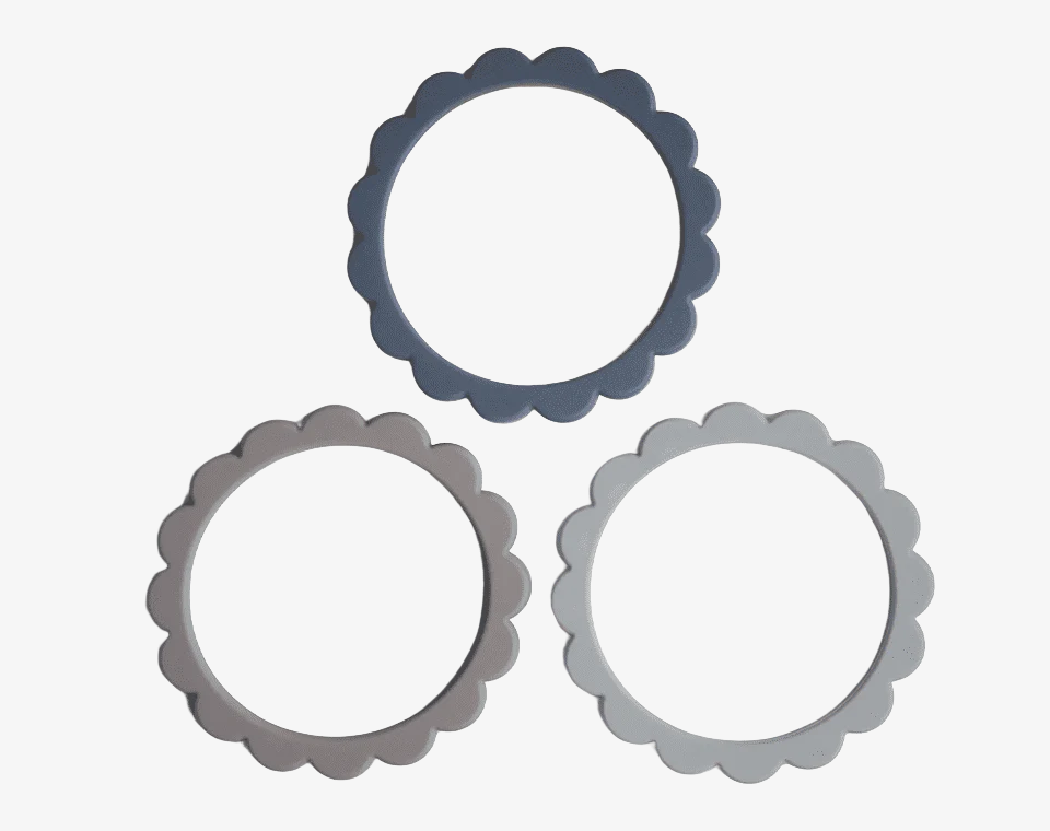 שלישיית צמידי פרח נשכנים Dove Gray/Steel/Stone