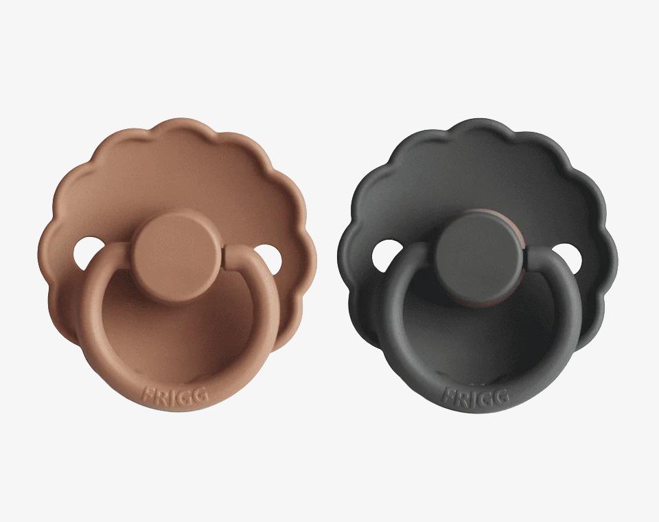 זוג מוצצי גומי DAISY- Graphite/ Peach Bronze