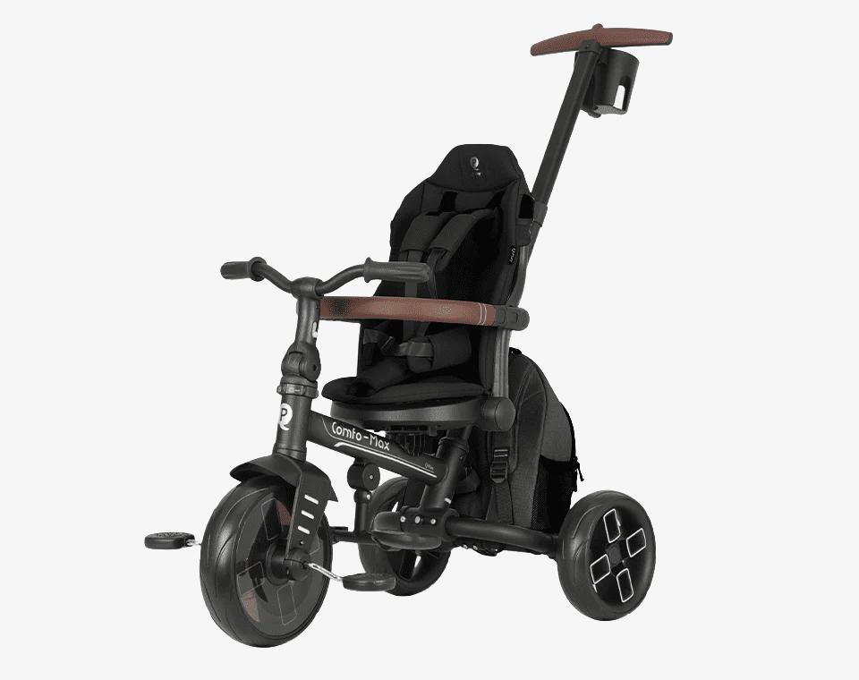 תלת אופן מתקפל מסתובב Comfo Max שחור ללא גגון