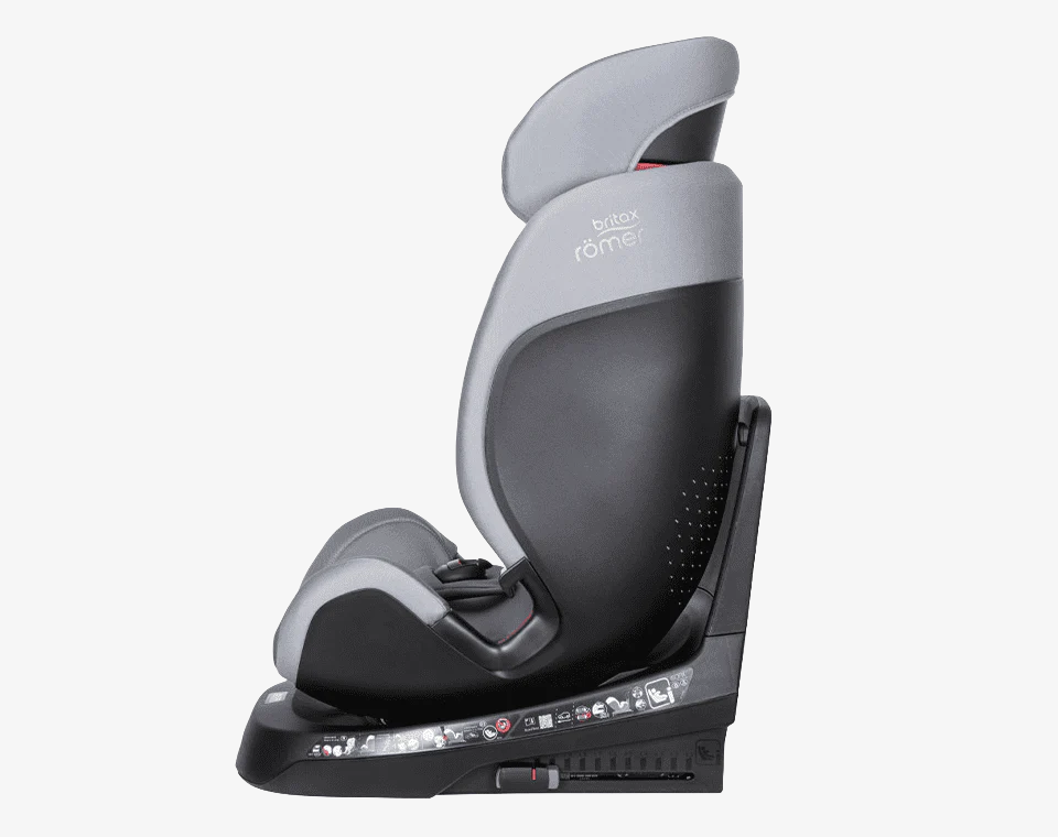 כיסא בטיחות מסתובב 360° משולב בוסטר עם גגון Swivel-Grow Max אפור