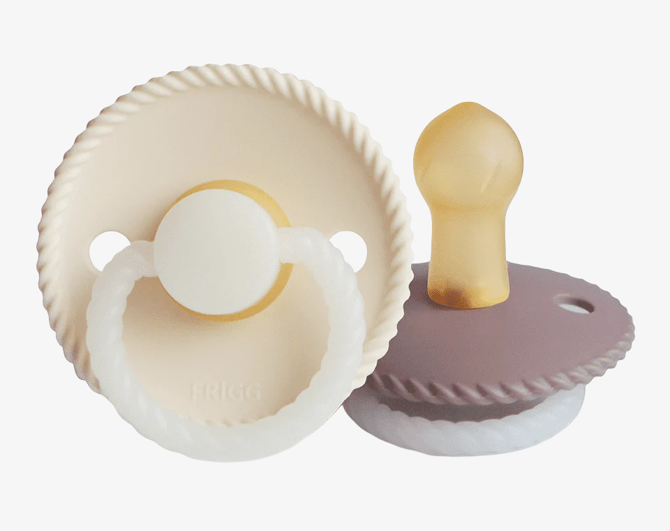 זוג מוצצי גומי ROPE Night- Cream/ Twilight Mauve