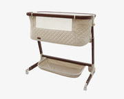 עריסה נצמדת ומתנדנדת Lola- בז׳ קטיפה מסגרת עץ